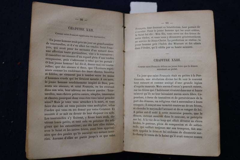 1847 FIORETTI FLEURS DE SAINT FRANCOIS D'ASSISE HARDCOVER BOOK- FRENCH - KD 9556