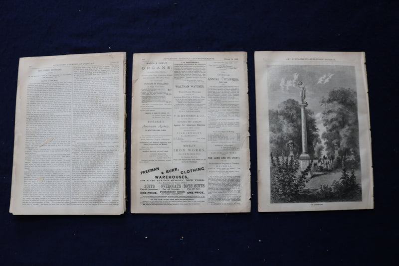 1869 APPLETONS' JOURNAL MAGAZINES - WINSLOW HOMER COVERS - LOT OF 3 - K 1751