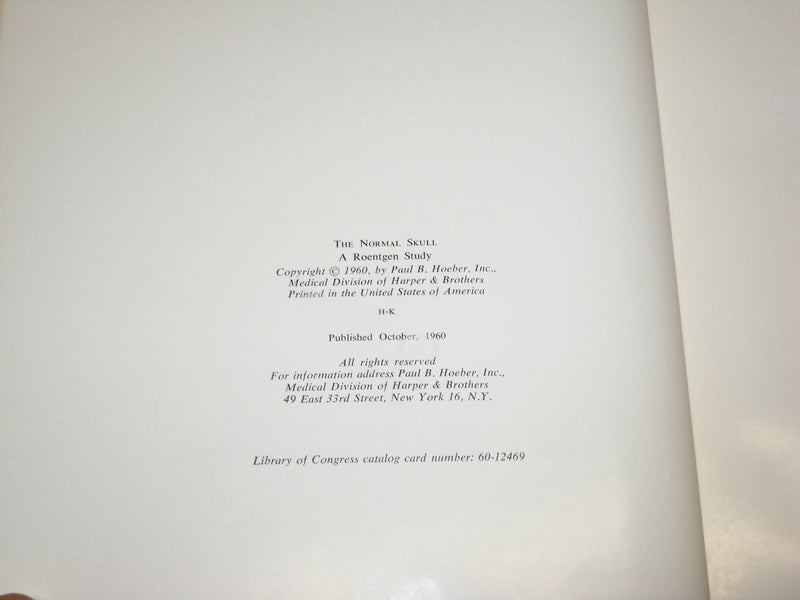 1960 THE NORMAL SKULL A ROENTGEN STUDY BOOK BY SHAPIRO & JANSEN - KD 6294