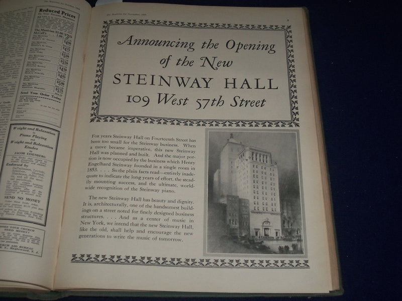 1925 JANUARY-DECEMBER THE MUSICIAN BOUND VOL NO. 30 - GREAT PHOTOS/ADS - KD 1766