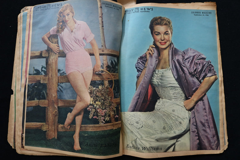 1955-1956 MOVIE STARS COLOROTO PHOTOS SCRAPBOOK - R. BURTON - L. CARON - E 24922