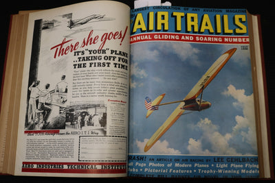 1938 JUNE-SEPTEMBER AIR TRAILS MAGAZINE BOUND VOLUME - GREAT COVERS - KD 944B