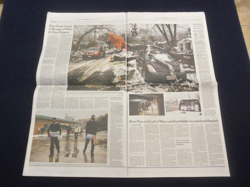 2021 FEB 19 NEW YORK TIMES -TEXANS: TOO LITTLE DRINKABLE WATER - CRUZ TO MEXICO