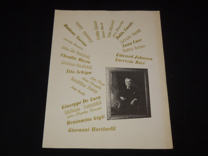 1959 THE BAGBY MUSIC LOVERS PROGRAM - LUCREZIA BORI - J 7882