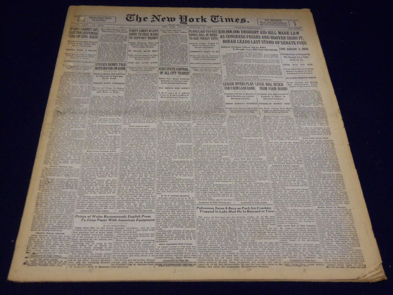 1931 FEBRUARY 15 NEW YORK TIMES - DOUGHT BILL MADE LAW - NT 4137