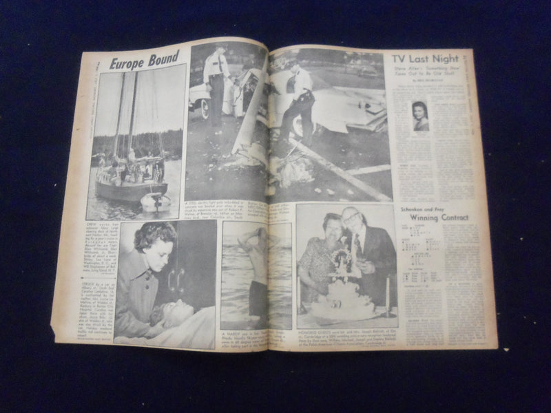 1958 JULY 7 BOSTON DAILY RECORD NEWSPAPER- GOLDFINE SUITE IS WIRETAPPED -NP 6349