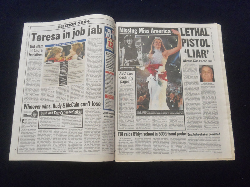 2004 OCTOBER 21 NEW YORK POST NEWSPAPER - TERESA HEINZ KERRY - NP 6084
