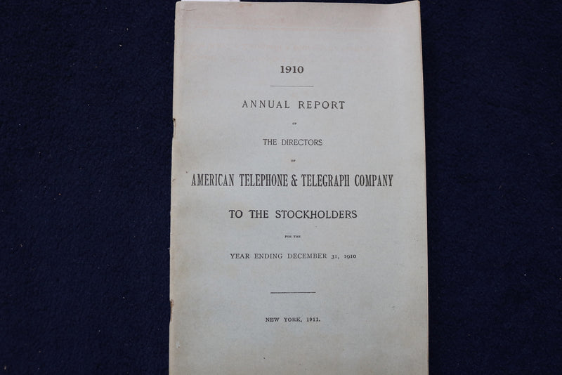 1910 AMERICAN TELEPHONE & TELEGRAPH COMPANY ANNUAL REPORT - K 1477