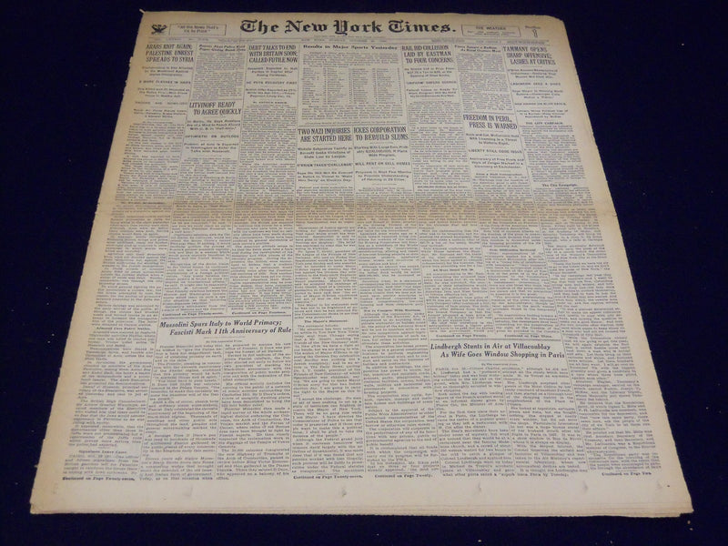 1933 OCTOBER 29 NEW YORK TIMES - NAZI INQUIRIES STARTED HERE - NT 3882