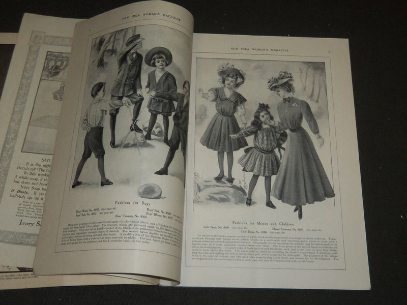 1907 OCTOBER NEW IDEA WOMAN'S MAGAZINE - COLOR FASHION - ILLUSTRATIONS - ST 256
