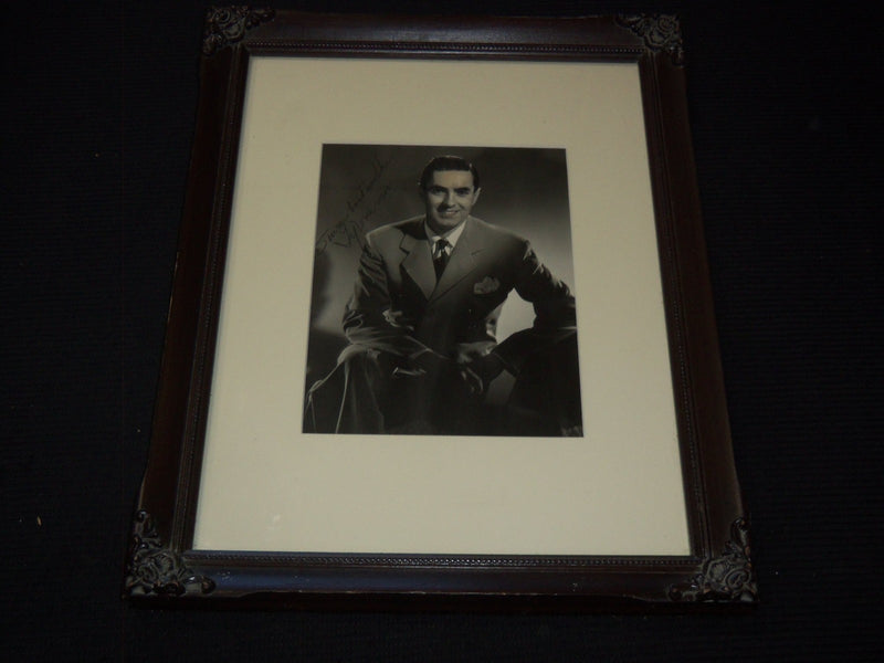 TYRONE POWER AUTOGRAPHED FRAMED PHOTO - 14x18 - #24A