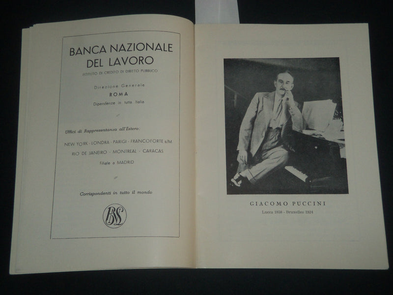1956 SEPTEMBER 6 TERME DI CARACALLA PROGRAM - TOSCA - GIOCOMO PUCCINI - J 4288