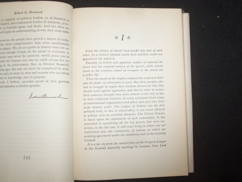 1949 PEACE ON EARTH HARDCOVER BOOK BY ROBERT SHERWOOD - 1ST EDITION - KD 9293