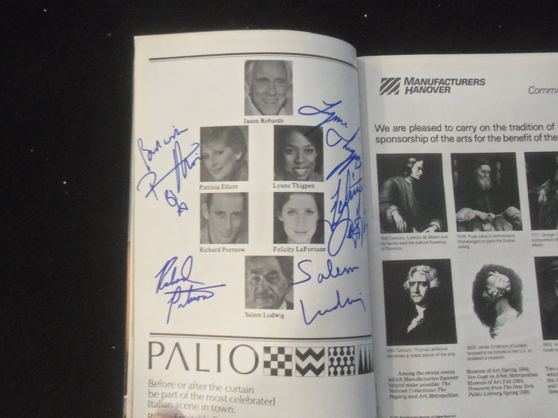 1987 A MONTH OF SUNDAYS PLAYBILL - JASON ROBARDS SIGNED COVER - J 8218