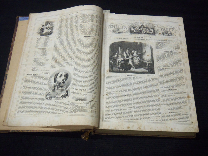 1852-1862 THE CHILD'S PAPER BOUND VOLUME - NICE ILLUSTRATIONS - KD 3352F