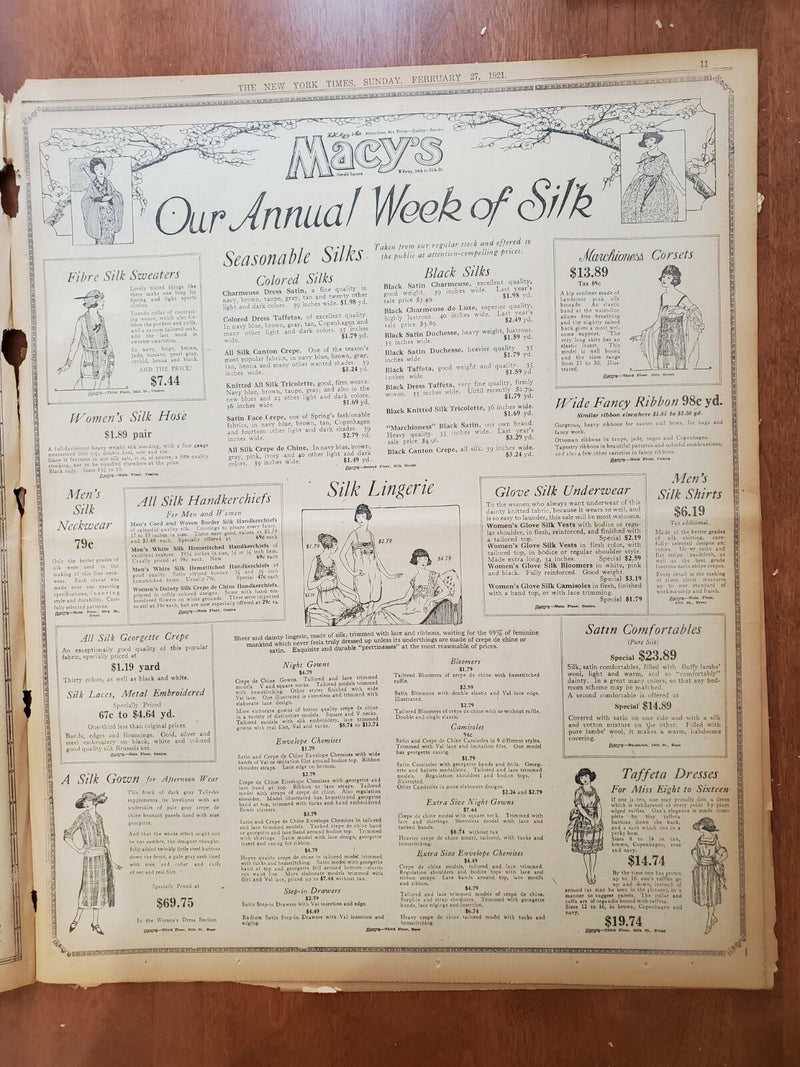 1921 FEBRUARY 27 NEW YORK TIMES - DRY AGENTS SWEEP CITY IN BIG RAID - NT 8128
