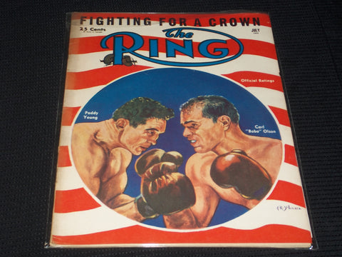 1953 JULY THE RING MAGAZINE - BOBO OLSON PADDY YOUNG FRONT COVER - E 4669