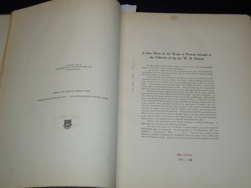 1898 CATALOGUE DE LUXE OF WILLIAM H. STEWART FRENCH VOLUME 1 & 2 - #17