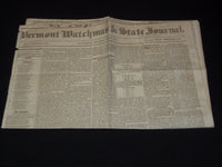 1851 JUNE 19 VERMONT WATCHMAN NEWSPAPER - MILLARD FILLMORE - NP 2152J
