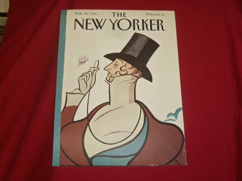 1985 FEBRUARY 25 NEW YORKER MAGAZINE FRONT COVER ONLY - GREAT ART FOR FRAMING