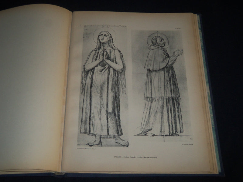 1870'S COLLECTION DE 120 DESSINS CROQUIS ET PEINTURES INGRES VOLUME 1 & 2- Z 166