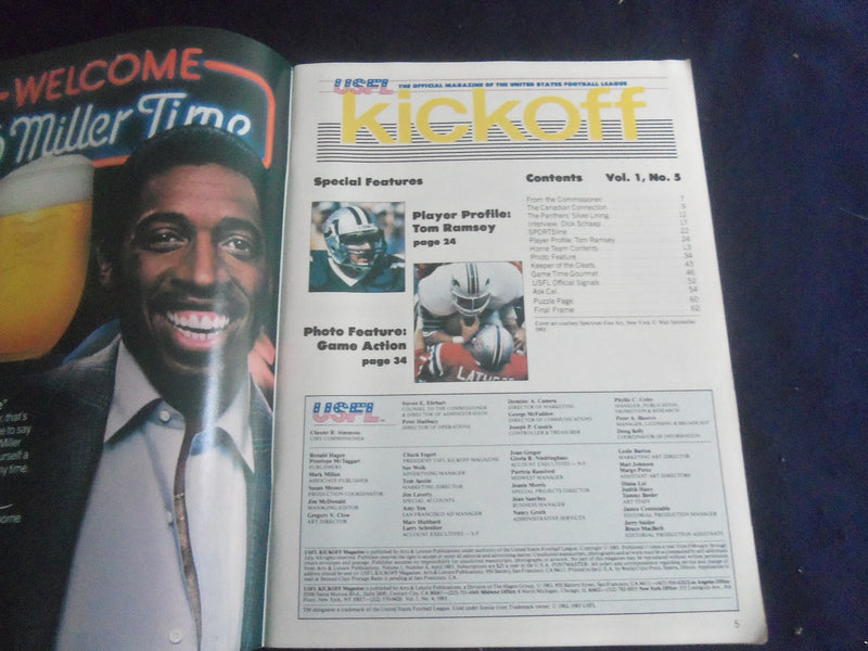 1983 USFL KICKOFF FOOTBALL PROGRAM-NJ GENERALS VS BIRMINGHAM STALLIONS- SP 6483B