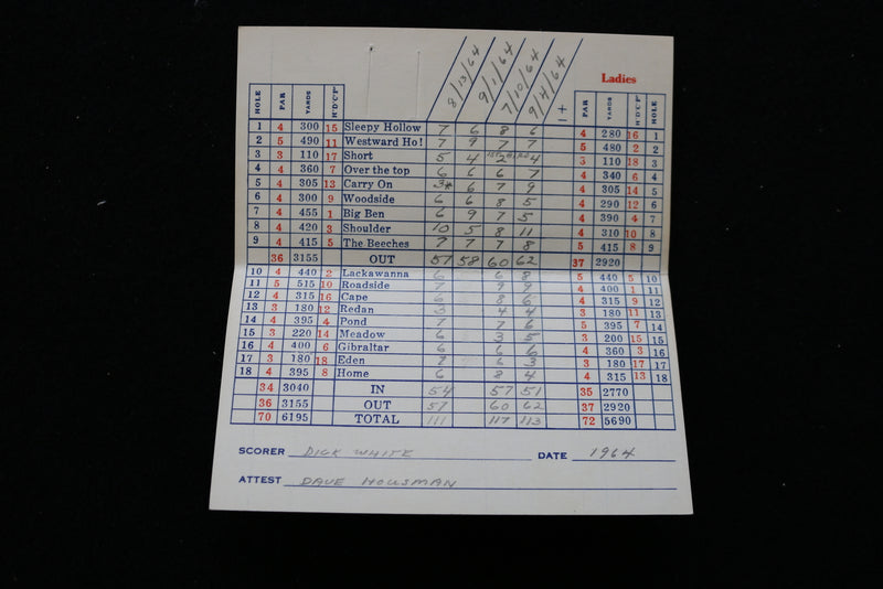 1963-1964 MORRIS AND FAIRMOUNT COUNTRY CLUB GOLF SCORECARDS - LOT OF 3 - K 1968