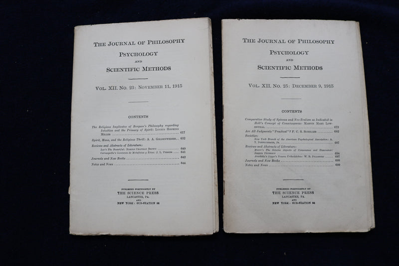 1915 THE JOURNAL OF PHILOSPHY AND SCIENTIFIC METHODS - LOT OF 14 - O 3354