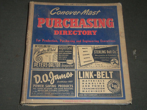 1948 FALL CONOVER-MAST PURCHASING DIRECTORY 15TH EDITION VOLUME 8 - KD 3396H