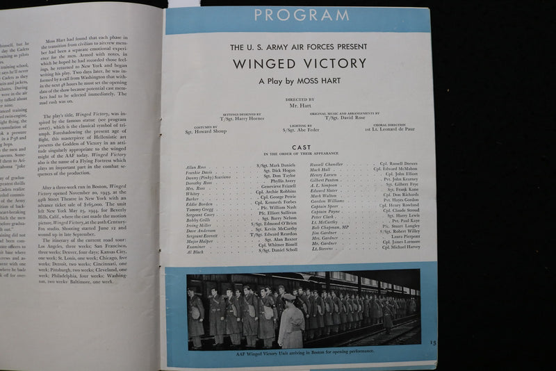 1940'S WINGED VICTORY PROGRAM - A PLAY BY MOSS HART - K 2828