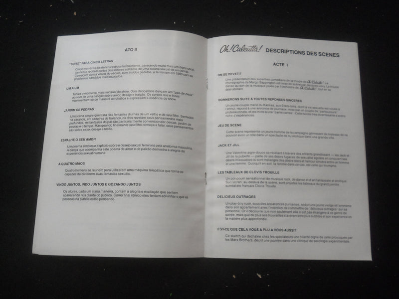 1981 OH! CALCUTTA! SHOW PROGRAM - EDISON THEATRE - MULTIPLE LANGUAGES - B 1140R