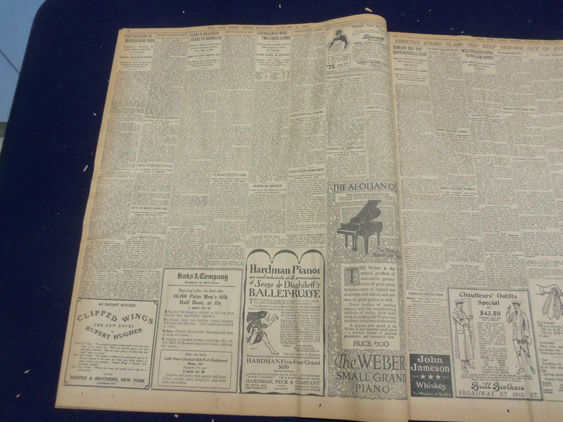 1916 JANUARY 25 NEW YORK TIMES - CAPABLANCEA WINS TWO CHESS GAMES - NT 9066