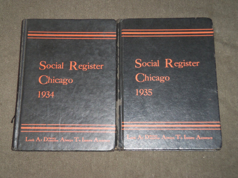 1934 & 1935 CHICAGO SOCIAL REGISTRY BOOK LOT OF 2 - KD 5194