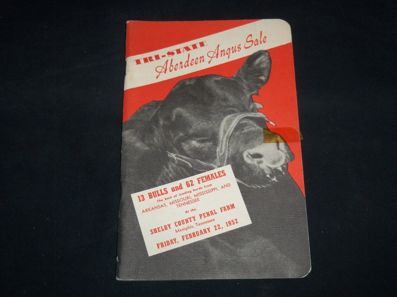 1952 TRI-STATE ABERDEEN-ANGUS BREEDERS' SALE CATALOG - SHELBY COUNTY - J 9109