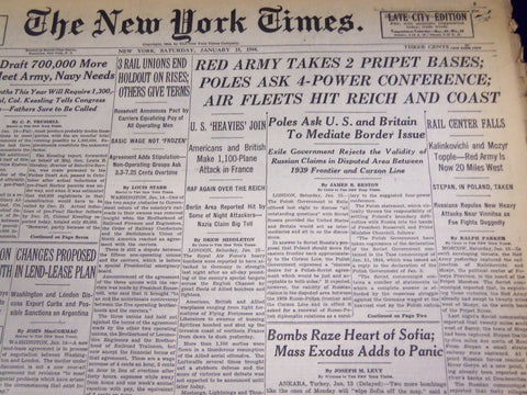 1944 JANUARY 15 NEW YORK TIMES - AIR FLEETS HIT REICH AND COST - NT 764