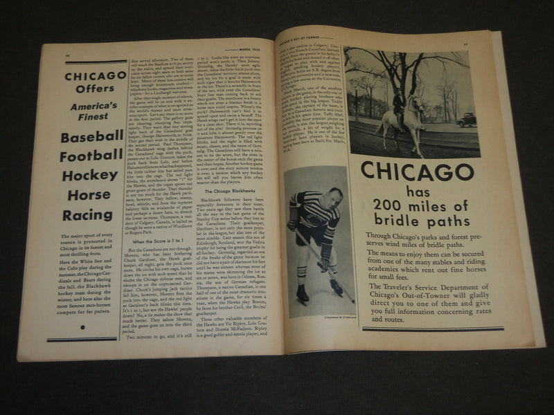 1933 MARCH CHICAGO'S OUT OF TOWNER MAGAZINE VOLUME 1 NO. 1 - J 3522