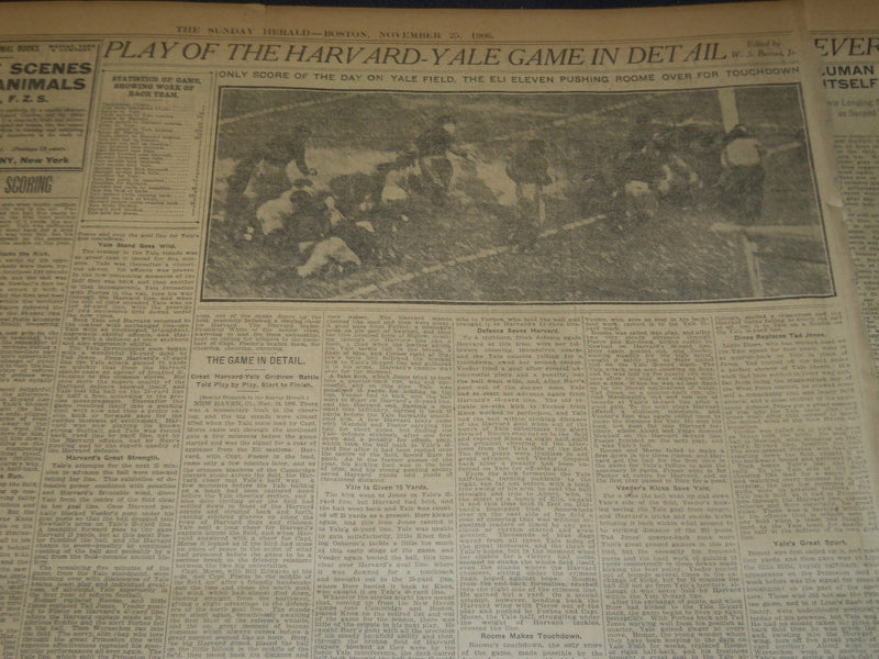 1906 NOVEMBER 25 THE BOSTON HERALD - YALE BEATS HARVARD 6-0 PEARY - BH 126