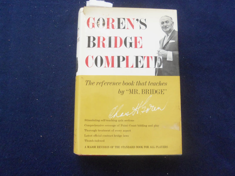 1964 GOREN'S BRIDGE COMPLETE HARDCOVER BOOK BY CHARLES H. GOREN - KD 8607