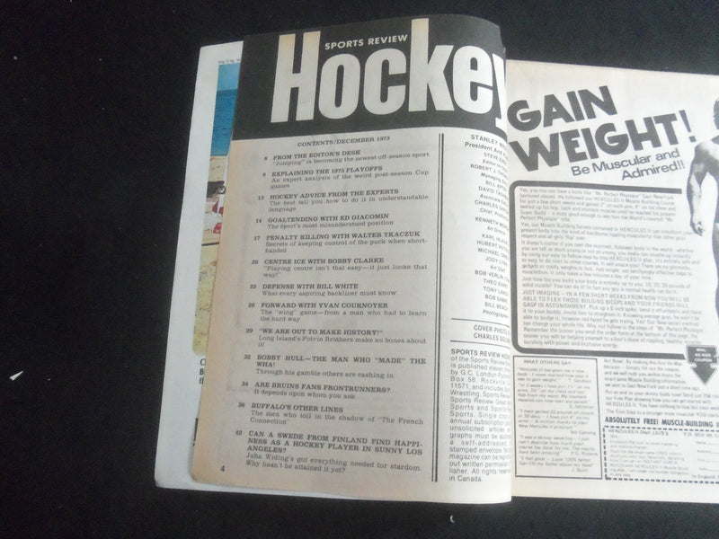 1973 DECEMBER SPORTS REVIEW SERIES HOCKEY MAGAZINE - BOBBY HULL COVER - B 6235Q
