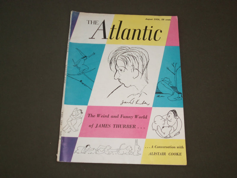 1956 AUGUST THE ATLANTIC MONTHLY MAGAZINE- WEIRD WORLD OF JAMES THURBER -SP 9575