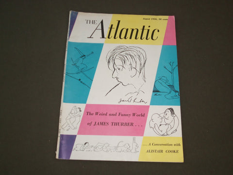 1956 AUGUST THE ATLANTIC MONTHLY MAGAZINE- WEIRD WORLD OF JAMES THURBER -SP 9575
