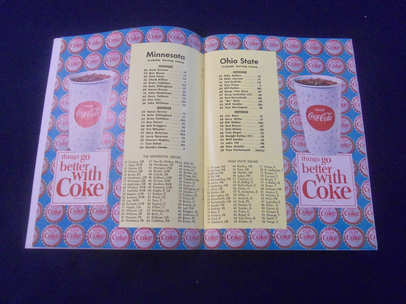1962 OCT 30 FOOTBALL PROGRAM - OHIO STATE UNIV VS UNIV OF MINNESOTA - SP 9336U