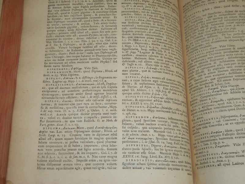 1746 BARTHOLOMAEI CASTELLI LEXICON MEDICUM VOLUME - LATIN - KD 1930