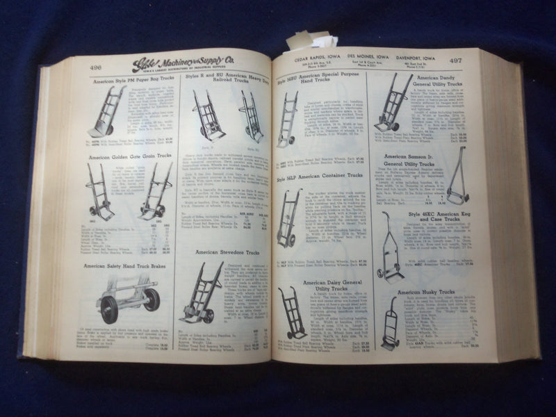 1949 GLOBE MACHINERY AND SUPPLY CO. HARDCOVER CATALOG NO. 50 - IOWA - R 98H