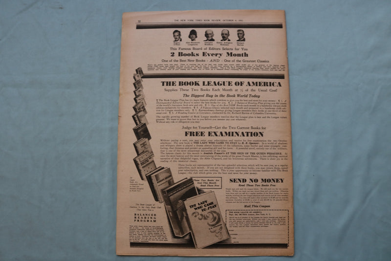 1931 OCT 4 NEW YORK TIMES BOOK REVIEW SECTION - JAMES TRUSLOW ADAMS - NP 9155
