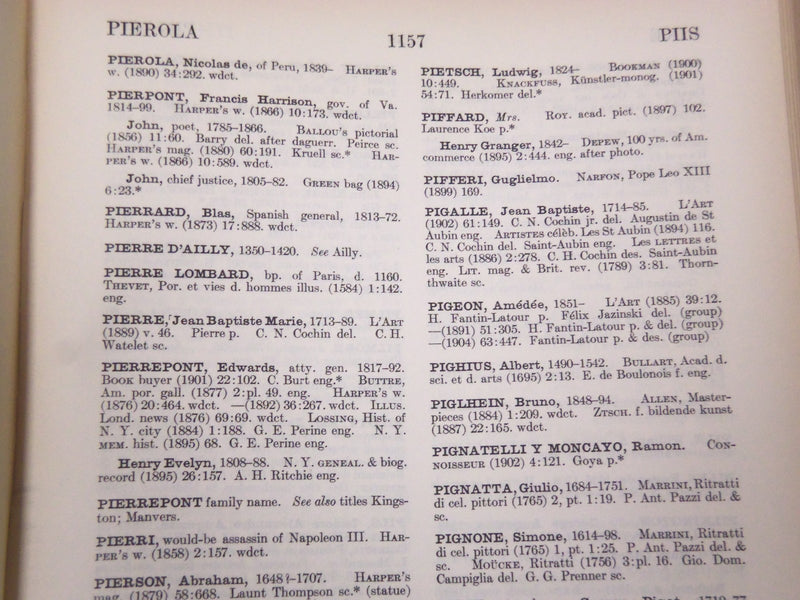 1906 A. L. A. PORTRAIT INDEX EDITED BY WILLIAM LANE & NINA BROWNE BOOK - KD 1925