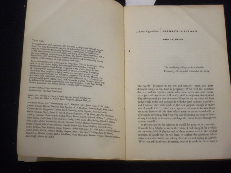 1955 PERSPECTIVES USA #11 - SPRING - OPPENHEIMER - J 5852