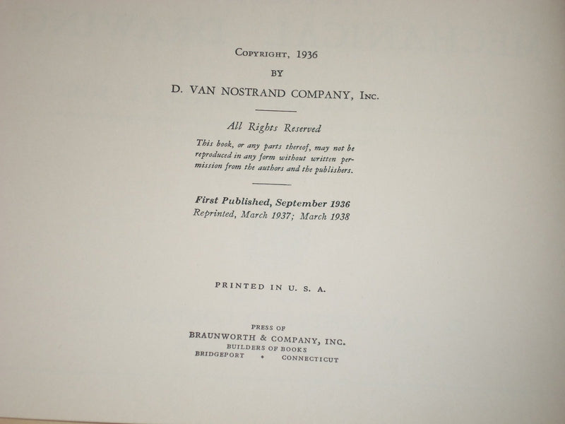 1938 APPLIED MECHANICAL DRAWING BOOK BY PAULL & SGRO - ILLUSTRATIONS - KD 2596