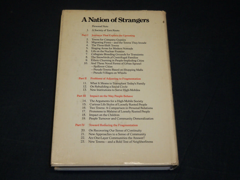 1972 A NATION OF STRANGERS HARDCOVER BOOK INSCRIBED BY VANCE PACKARD - D 440