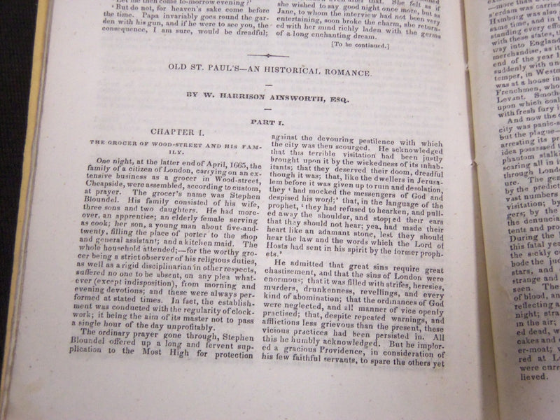1841 FEB 15 ROBERTS' SEMI-MONTHLY MAGAZINE - JAMES FENNIMORE COOPER - ST 4523